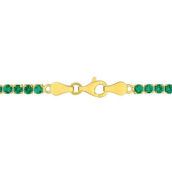 4.59 Carat (ctw) Lab-Created Emerald Bracelet Yellow Plated Sterling Silver
